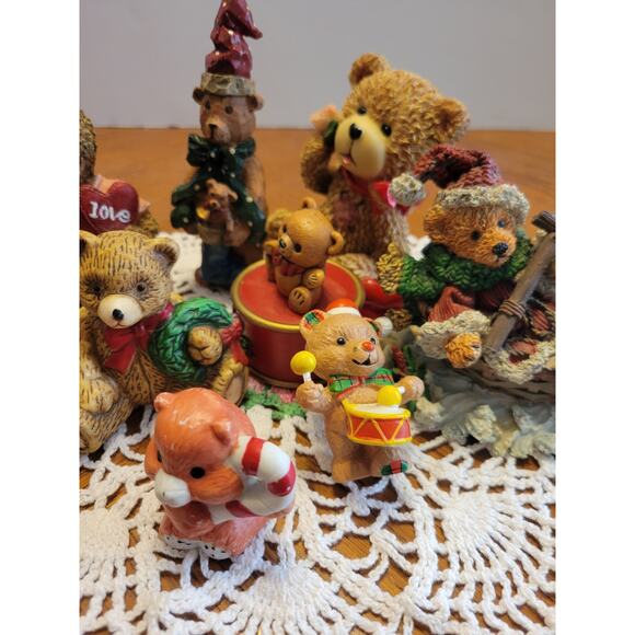 Lot of Vintage Teddy Bear Figurines Resin Rubber Miniatures Sculptures Ornaments - Picture 6 of 9